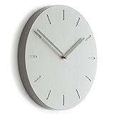 Maße: (ØxH) 32 x 3 cm Applicata - Wanduhr - Uhr - Watch:Out - Eichenholz - Grau lackiert - Graue Zeiger - Maße: (ØxH) 32 x 3 cm