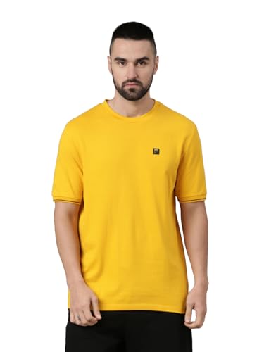 Image of Fila Men's Solid Regular Fit T-Shirt (12012915 Orange