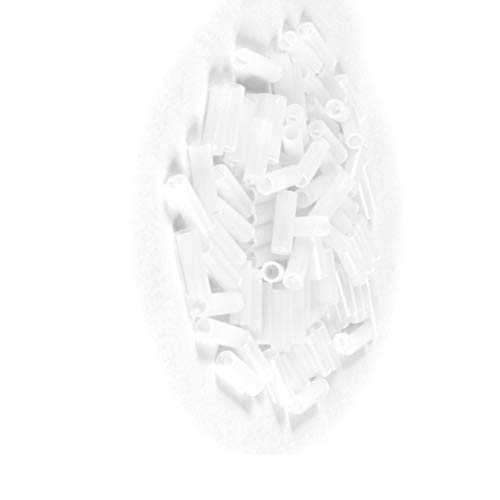 Aexit 100 Pcs Bolts 5mmx15mm White Nylon 66 LED Spacer Supports Cylindrical for Expansion Bolts PC Board