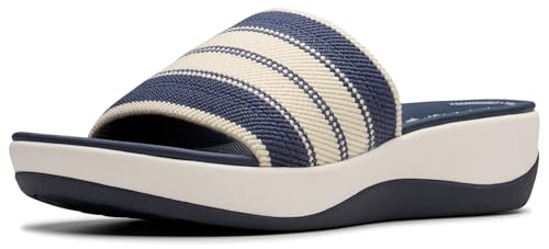 Clarks Sandalia Arla Hollis para mujer, Tela combinada azul marino, 37.5 EU