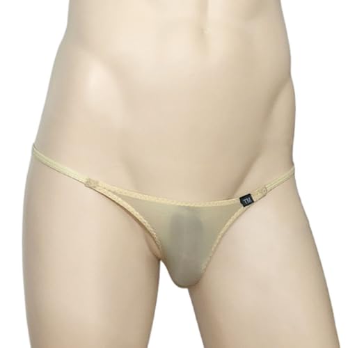 Men's Low Rise Traceless Thong Soft Ice Silk Bikini Panties4