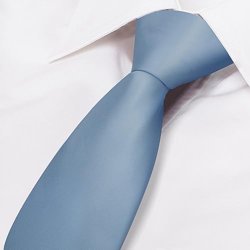 Image of Men's Classic Satin 3.15 inch Soild Color Necktie Wedding Business Tie & Gift Box