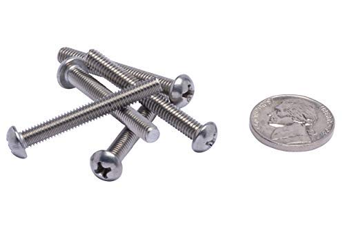 #10-32 X 1-1/2" Stainless Phillips Round Head Machine Screw, (25pc), Fine Thread, 18-8 (304) Stainless Steel, by Bolt Dropper