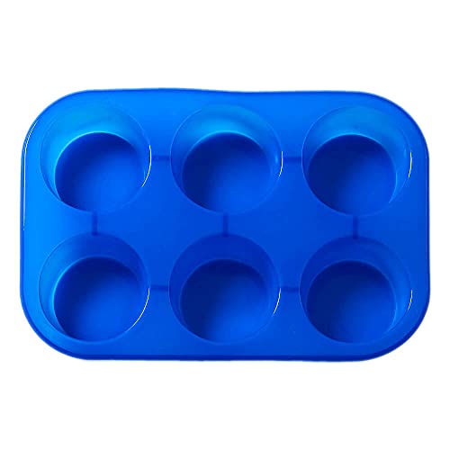 World Of Moulds 6 Cavity Round Cake Mould, Silicone, 25.6 x 17.5 x 3 cm