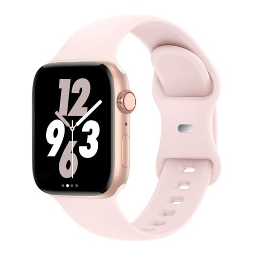 Pulseiras unissex compatíveis com Apple Watch de 38 mm, 40 mm, 41 mm, 42 mm, 44 mm, 45 mm e 49 mm, de silicone macio para iWatch séries Ultra/Ultra 2 9/8/7/6/5/4/3/2/1 SE, cor: rosa-claro