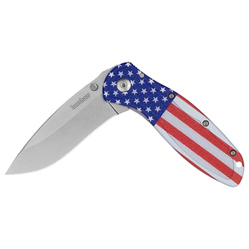 Kershaw Blur USA Flag Folding Pocket Knife...
