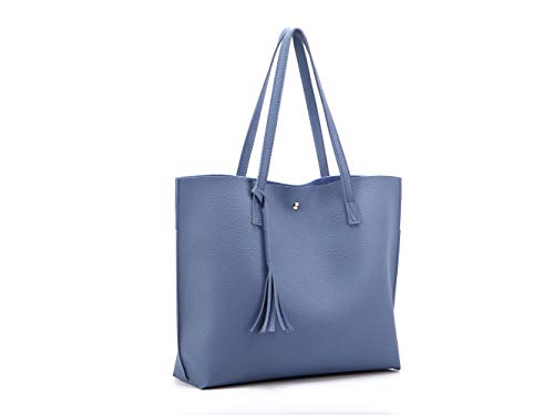 Image of Women Tote Bags Top Handle Satchel Handbags PU Faux Leather Tote Bag with Tassel Shoulder Purse
