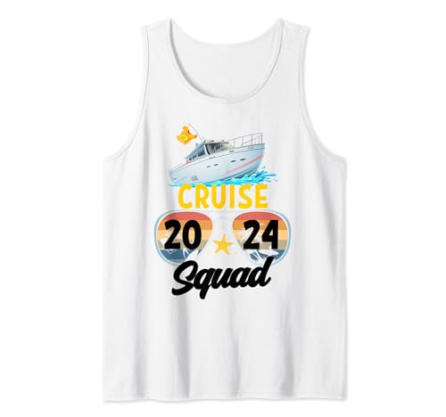 Summer Vacation Cruise Squad 2024 Glasses Anchor Holiday Camiseta sin Mangas