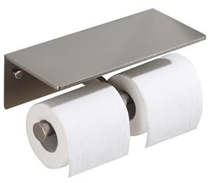 Topghip BR5923 Toilettenpapierhalter Doppelrolle mit Ablage