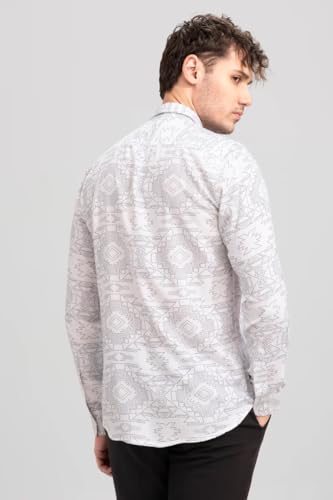 Image of U TURN Men's Cotton Casual /Semi Formal Slim Fit Printed Shirt for Men Stylish Latest