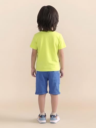 Image of POLKA TOTS 100% Pure Cotton T-Shirt and Shorts Combo For Boys | Summer Dress & Beach Wear for Boys and Toddlers | Breathable Premium Fabric Co-Ord Set Kids | Relaxed Fit Casual Summer Outfit for Kids