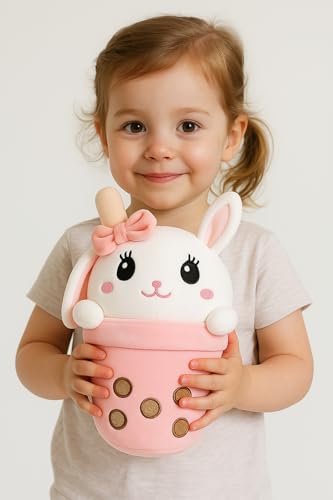Image of Fuzzbuzz Boba Soft Toy - 22cm Plush Stuffed Animal for Toddlers 18M+ | Ultra-Soft Cuddly Toy for Boys & Girls | Adorable Baby Plushie Ideal for Snuggling & Gifting (Bunny)