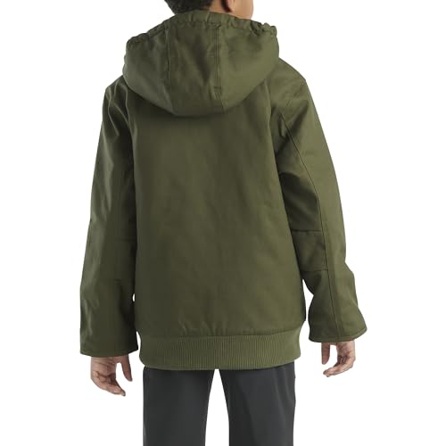 Image of Carhartt Boys' Flannel-Lined Hooded Canvas Insulated Zip-Up Jacket