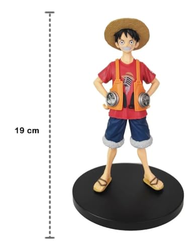 Image of Awestuffs Large Action Figure Monkey D with Jacket and Base Limited Edition for Car Dashboard, Decoration, Cake, Office Desk & Study Table 1 Piece