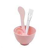Girls Women Face Skin Care DIY Homemade Mask Bowl Spoons Brush Pink Tools 6 in 1 Set