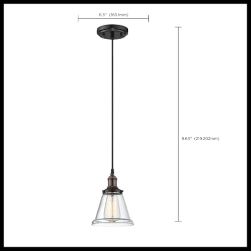 Image of Nuvo Lighting 60 /5402 Vintage Incandescent One Light Pendant Clear Glass with Step Polished Nickel