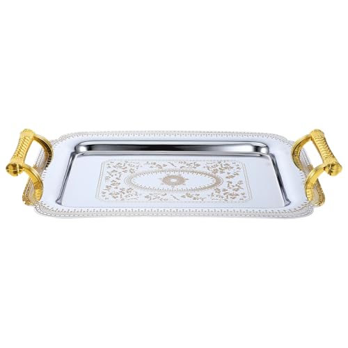 Plateau de service inox doré vintage chic de style européen
