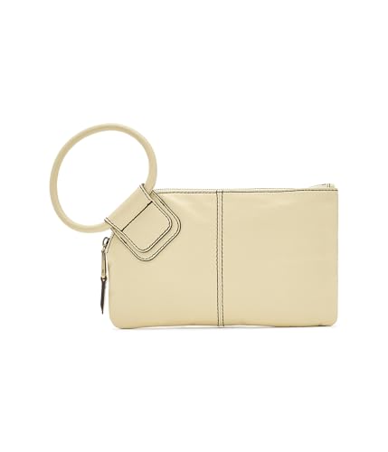 Image of HOBO Sable Leather Wristlet Clutch with Circular Handle, Zippered Closure, Credit Card Organizer, & Interior Zip Pocket