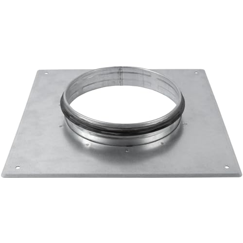 Image of Repa Market 6 Inch Round Dryer Duct Flange - Galvanized Steel Dryer Vent Wall Plate w /Rubber Gasket - Wall, Ceiling Pipe Adapter for Dryer Duct Hose, AC Exhaust Hose, HVAC Dryer Vent Duct Connector