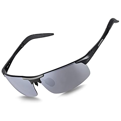 MIAROZ Men's Driving Polarized Sport Sunglasses Al-Mg Metal Frame Ultra Light UV400 CAT 3 CE (grey) Cover