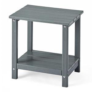 Amazon Basics Outdoor Side Table, 41.91cm x 32cm x 41.91cm, Grey, 1-Pack