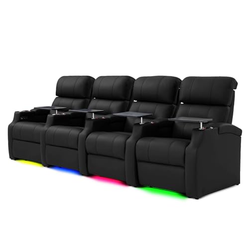 PBRO 4-Seat Leather Theater Recliner