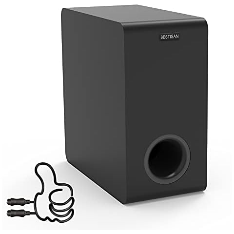 Powered Subwoofer, Bestisan 6.5" Active Home Audio Subwoofer in Compact Design for Receiver,Deep Bass in Black Cover
