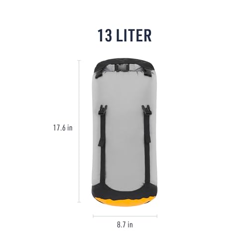 Image of Sea to Summit eVac Compression Dry Bag, Waterproof Compression Sack, 13 Liter, High Rise Grey