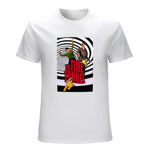 Clasisfh The Time Tunnel Tshirt for Mens Short Sleeve Round Neck Clothing White XL