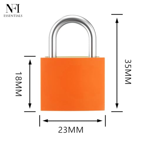 Image of NFI essentials Set of 12 Suitcase Locks, Multicolor Luggage Padlocks Set, Lock with Keys, Small Luggage Locks, Mini Locker, Zipper Lock, Tiny 23mm for School Gym Backpack