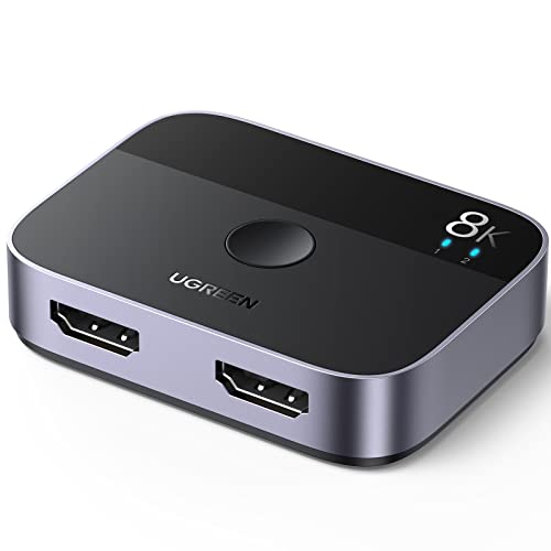 UGREEN HDMI Switch HDMI Switch 8K@60Hz 4K@144/120/60Hz, Aluminium HDMI Switch 2 in 1 Out/1 in 2 Out, HDMI Umschalter für PS5/PS4/Xbox/TV Box/Blu-ray Player/DVD Player/Projektor/Monitor/Laptop – Bild 5