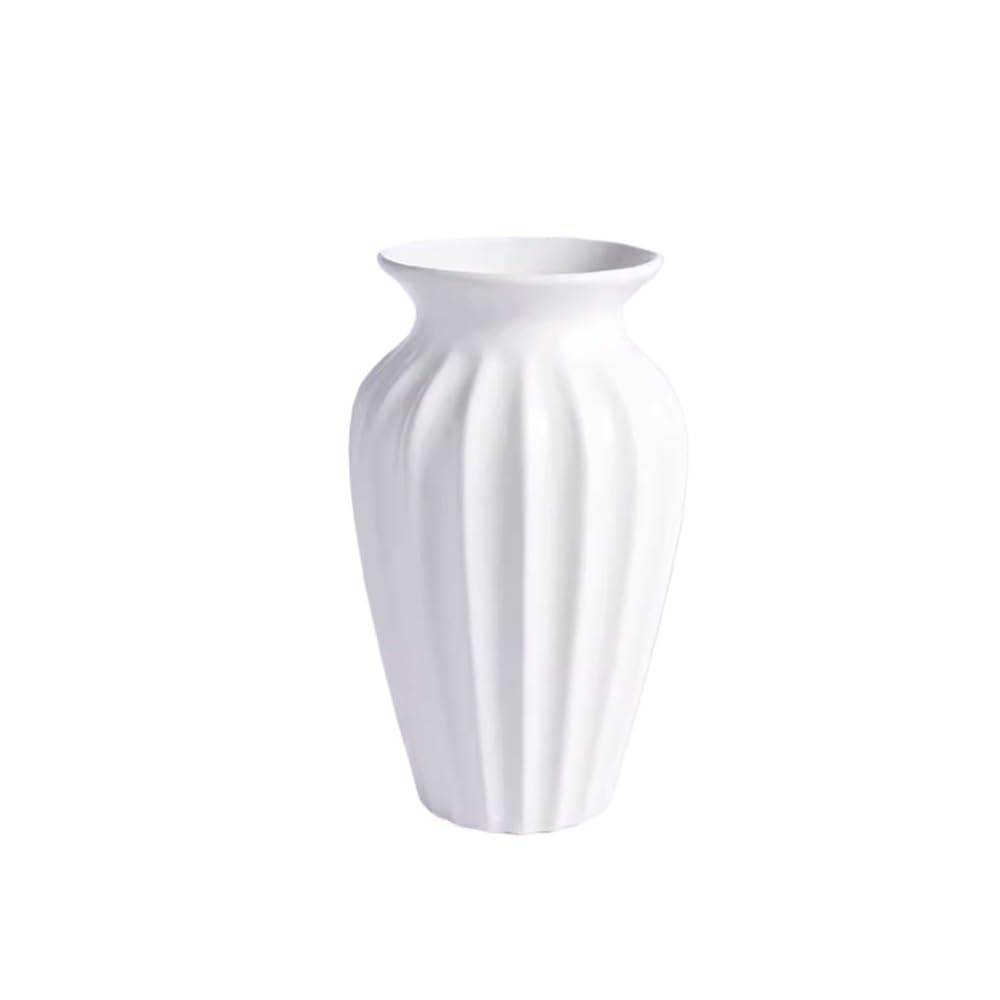 Ruoxiukhbzps White Ceramic Vase Home Decor, Decorative Vases For Flowers Shelf Table Living Room Kitchen Office Centerpieces For Living Dining Room Kitchen(,Medium)