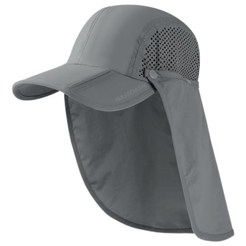 Bassdash UPF 50 + Gorra de Pesca Plegable Gorra de béisbol, con Tapa de Cuello extraíble, portátil, Adecuada para Senderismo de Golf Masculino y Femenino