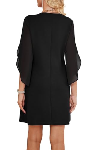 RUMIA Cocktail Dresses for Women Chiffon Sleeve Wedding Guest Dress (XS-3XL)3