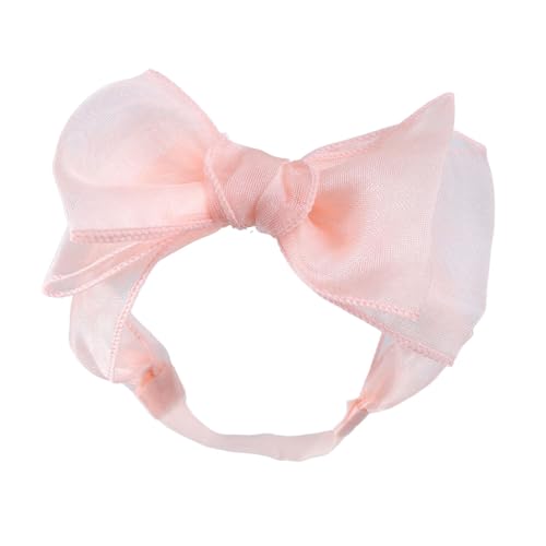 Image of Asphinien Lace Big Bow Baby Girls Headband Floral Hair Band Toddlers Newborn Infants Christening Baptism Party Hair Accessories for 6-36 Months Elastics Hairband (Style 6)