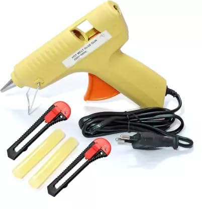 Mass Pro 40 Watt Glue Gun With 2Pc Utility Cutter | Multipurpose Standard Temperature Corded Glue Gun (10 mm)