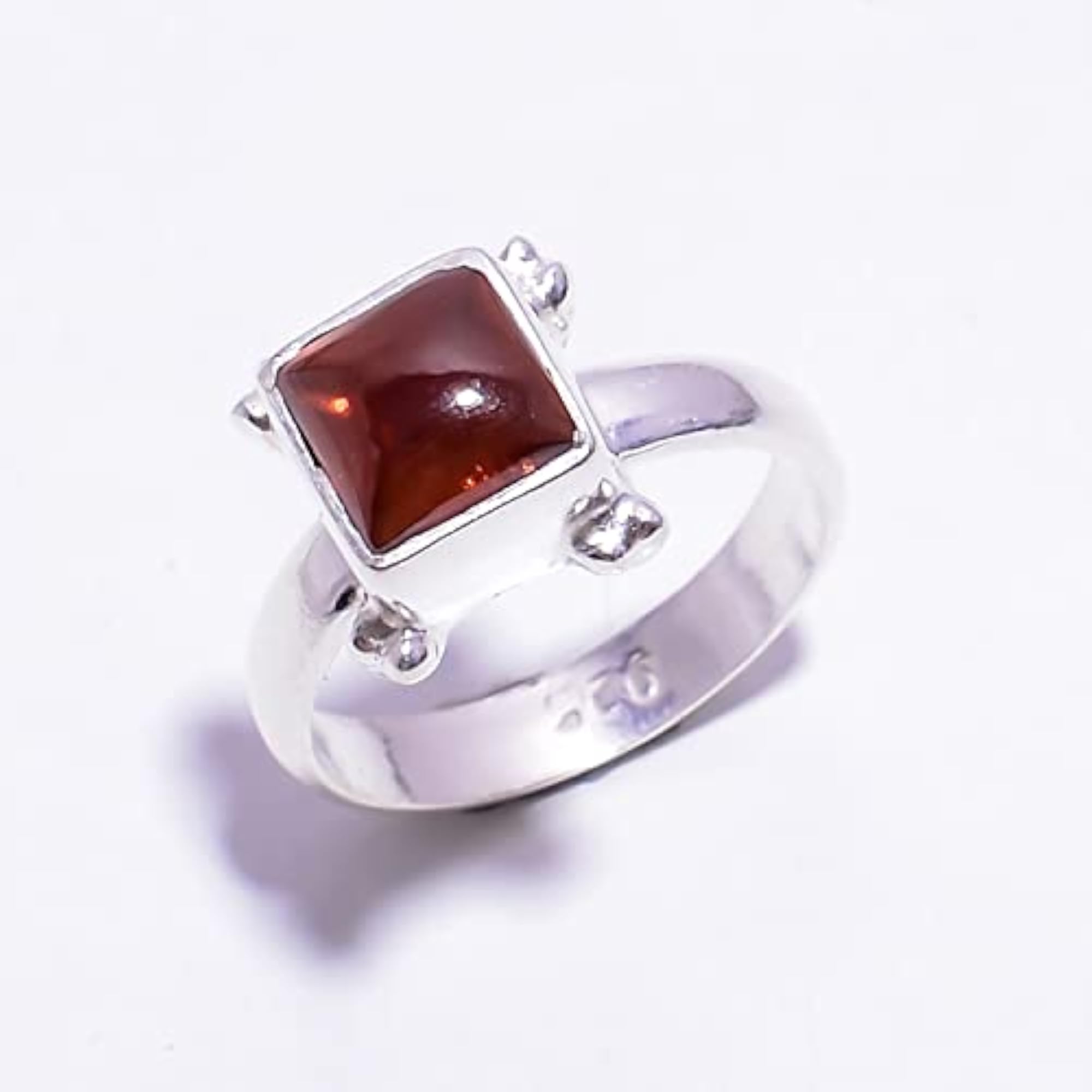 Superb Mozambique Garnet Square Shape Gemstone Ring