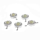 is 1W Led round Cree 80-90lm Emettitori luce bianca fredda o calda a LED 3-3.2V ricambio faretti torce 5 pezzi (Bianco Caldo 3000K°)