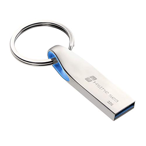 Hsthe Sea USB 3.0 Flash Drive Metal Memory Stick Impermeable Pen Drive 32GB Llavero Jump Drive Zip Drive con luz LED