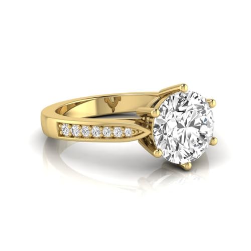 IGI Certified 2.10 Carat Round Cut (2 Ct, F, VS1) 14K Gold Lab Grown Diamond Engagement Ring For Women3