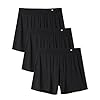 DAVID ARCHY Calzoncillos tipo bóxer para hombre, de rayón de bambú, transpirables y frescos, para hombre, ajuste holgado, ropa interior con bragueta, paquete de 3 o 5 unidades