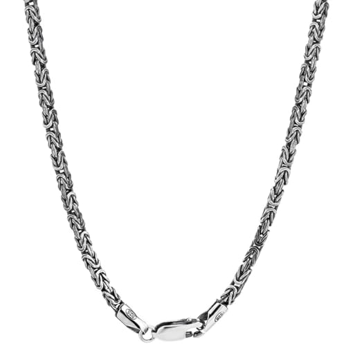 Collier Argent 925 chaîne byzantine 2.5MM look vintage au quotidien