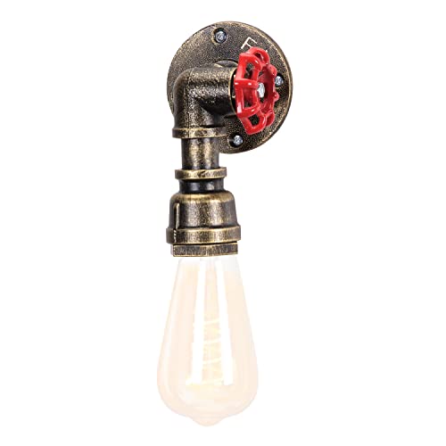 WGFJKI Acqua a Parete a Vapore Acqua Leggera Pipa in Metallo Sconce retrò Lampada da Parete Industriale, Foglio di Illuminazione per Coltivazione per Tubo E27 Lampade a soppalco per Camera da Letto