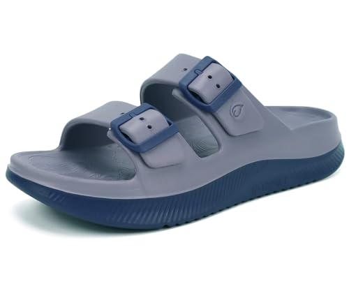 ONCAI Sandalias de Recuperación Mujer, Slides con Correa Ajustable y Soporte de Arco para Fascitis Plantar, Cómodas Deportivas Ligeras Antideslizantes Exteriores Verano Morado Oscuro/Claro Talla 42