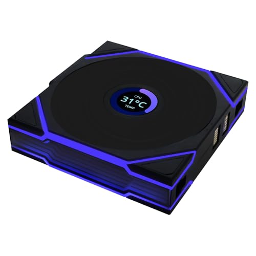 Lian Li UNI Fan TL - Ventilador inalámbrico para PC LCD (120 mm, RGB, para gaming, PC, ventilador PWM, 26 ledes ARGB, hasta 1.900 rpm, sistema de conexión, alto flujo de aire, baja vibración,