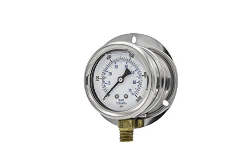 Boîtier robuste 2.5" avec cadran 0/1000 psi conforme aux standards