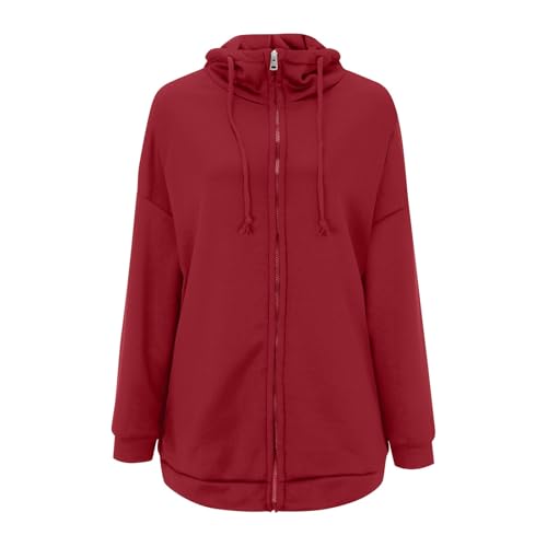 COTECRAM Women's Zip Up Hoodies Oversized Long Sleeve Fall Hooded Sweatshirts Casual Long Fleece Jacket Coats with Pockets3