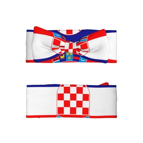 FoRes Republic of Croatia flag Baby Bow Headband â€“ Cute & Delicate Hair Accessories for Newborns, Infants, Toddlers â€“ Skin-friendly Hairband2