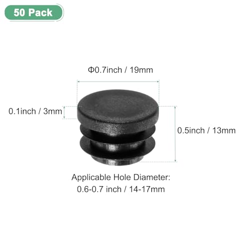 Image of M METERXITY 70 Pack Round Plastic Plug, OD 7 /10 inch Furniture Tube Inserts Pipe Hole End Caps for Tubing Post /Glide Insert for Pipe Post /Table Chair Leg /Metal Tubing /Fence [Black]