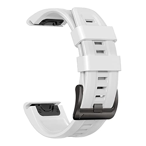 Bracelet silicone 26mm pour Garmin Fenix 7X résistant sueur blanc - 5